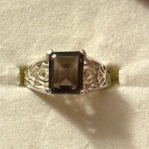 Vintage Smoky Topaz Sterling Silver Ring